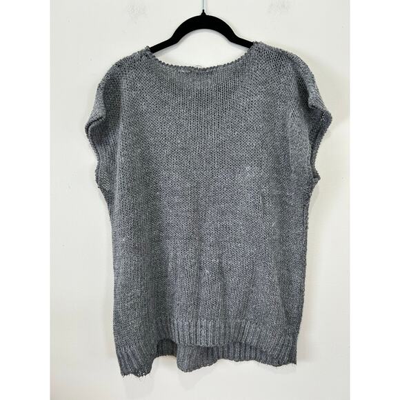 Country Surburban vintage hand knit sweater vest grey womens M - Picture 3 of 7